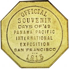 Dollar - Panama Pacific International Exposition $50 California Gold Slug, Type II