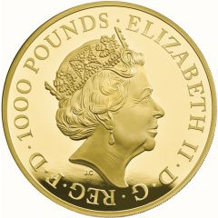1000 Pounds - Elizabeth II Red Dragon of Wales, Gold Proof