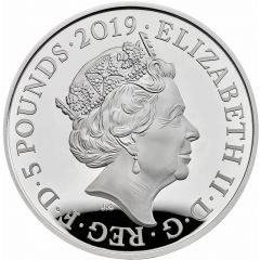 5 Pounds - Elizabeth II Legend of the Ravens, Silver Piedfort