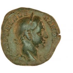 Sestertius - Severus Alexander P M TR P VII COS II P P S C, Romulus
