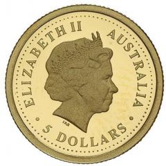 5 Dollars - Elizabeth II 4th Portrait - Kangaroo - Gold Bullion Coin