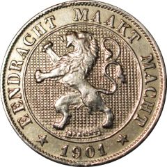 5 Centimes - Léopold II Dutch text - Large lion