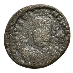 5 Nummi - Justinian I Carthage, Є ♰, Bust Facing