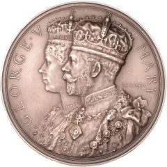 Medal - George V Coronation, Spink, silver, 64mm