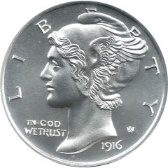 1/2 oz Silver Mercury Dime Tribute
