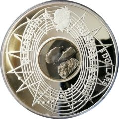 5 Dollars - Elizabeth II 4th Portrait - Meteorite - Silver Proof