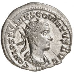 Antoninianus - Hostilian PVDICITIA AVG, Pudicitia