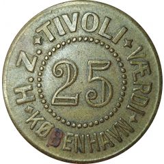 Token - 25 Øre - H.Z. Tivoli Copenhagen