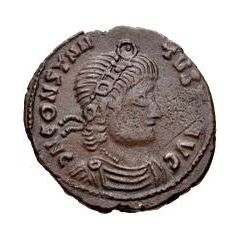 Æ In the name of Constantius II, Square boat