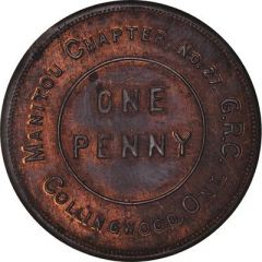 Masonic Penny - Manitou Chapter No. 27 Collingwood, Ontario