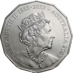 50 Cents In the name of Elizabeth II, 6th Portrait - Memorial Obverse