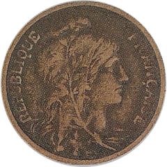 5 centimes Daniel-Dupuis Epreuve uniface d`avers en bronze