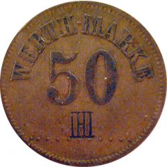 50 Pfennig Werth-Marke, Countermarked `IHI`