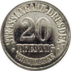 20 Pfennig - Lössnitzer Automobil-Haus Strassenbahn-Dresden