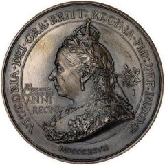 Medal - Victoria Diamond Jubilee; `The British Empire`, silvered white metal