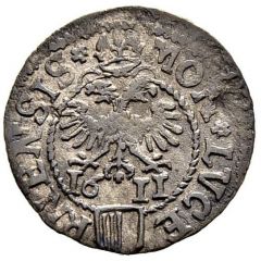 Schilling Bust of Saint Leodegar, date below eagle