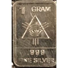 1 Gram Silver bar All-seeing eye