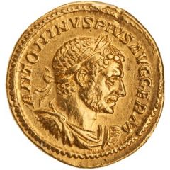 Aureus - Caracalla P M TR P XVIII COS IIII P P, Sol
