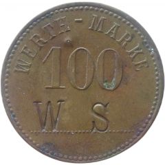 100 Pfennig Werth-Marke, Countermarked `WS`