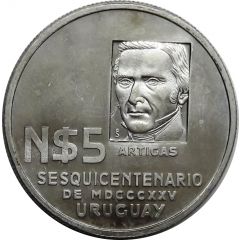 5 Nuevos Pesos José Artigas - Pattern