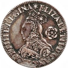 6 Pence - Elizabeth I Milled issue, Large rose