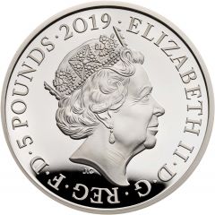 5 Pounds - Elizabeth II Queen Victoria, Silver Piedfort