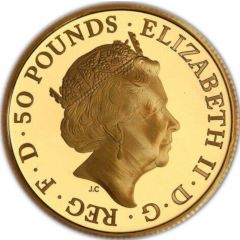 50 Pounds - Elizabeth II 5th portrait, 1/2 oz Fine Gold