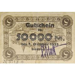 50 000 Mark overstamp on 5 Mark