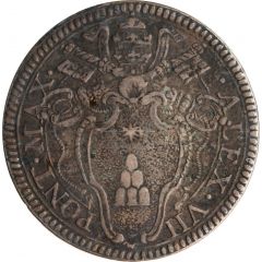 1 Giulio - Alexander VII Narrow papal arms