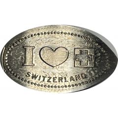 Pièce écrasée - I love Switzerland