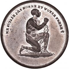 Medalet - George III Anti-Slavery Society, French, white metal