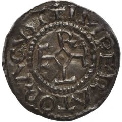 Denier - Charles III Saint Gaugericus monastery of Cambrai