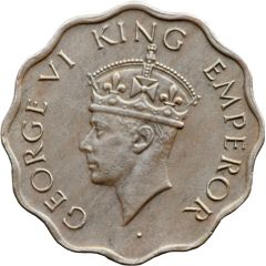 1 Anna - George VI 2nd portrait, small crown, low relief