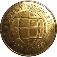 Game Token - Lucky Winner 30 mm, Brass