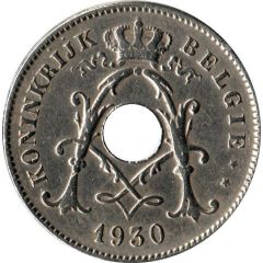 10 Centimes - Albert I Dutch text, with star