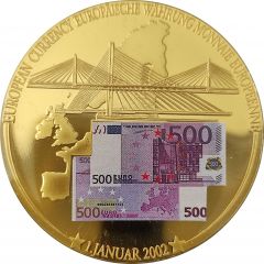 Medal - 500 Euro Note - Banknote Euro introduction 01 January 2002