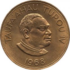1 Pa`anga - Taufa`ahau Tupou IV Countermarked - COMMONWEALTH MEMBER