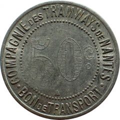 50 Centimes - Compagnie de Tramways de Nantes