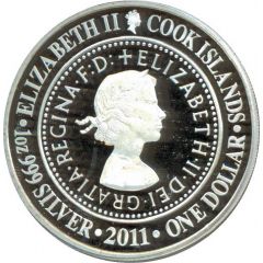 1 Dollar - Elizabeth II 1st Portrait - Royal Visit Florin