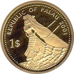 1 Dollar Moorish Idol Fish, Gold Proof Issue