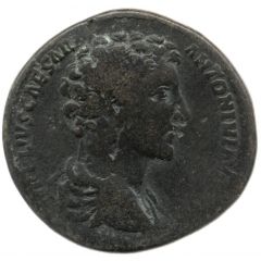 Sestertius - Marcus Aurelius TR POT VI COS II S C, Genius