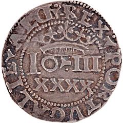 XXXX Reais `Real Português` - João III Single cross, Lisboa mint