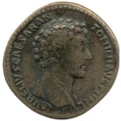 Sestertius - Marcus Aurelius TR POT VI COS II S C, Genius