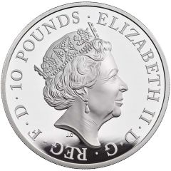 10 Pounds - Elizabeth II White Horse of Hanover, Silver Piedfort