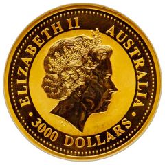 3000 Dollars - Elizabeth II 4th Portrait - Year of the Snake - Gold Bullion Coin