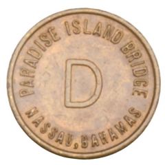 Token - Paradise Island Bridge - D, First Issue Nassau