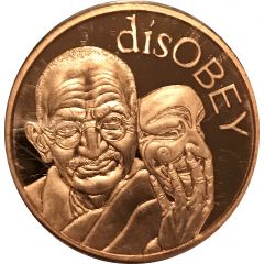 1 oz Copper disOBEY series – Gandhi Copper Round