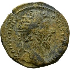 Dupondius - Marcus Aurelius IMP VI COS III S C, Mars