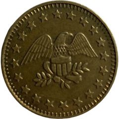 Token - No Cash Value Eagle looking right, 24.8 mm, Brass, big stars