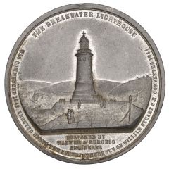 Medal - Victoria Plymouth Breakwater, white metal